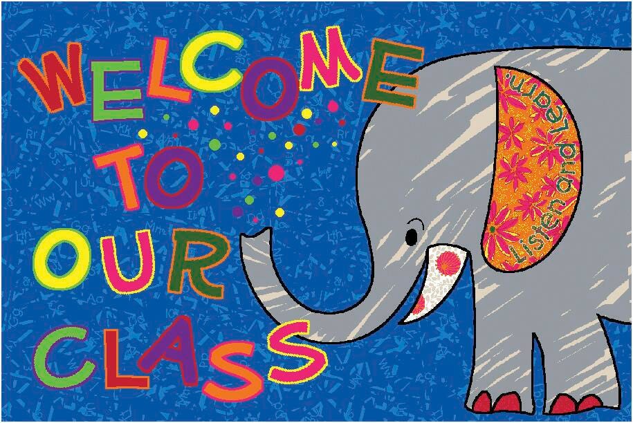 Flagship Carpets Class Elephant Welcome Mat, 2 x 3 Feet, Rectangle 1456810